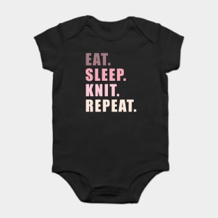 eat sleep knit repeat Baby Bodysuit